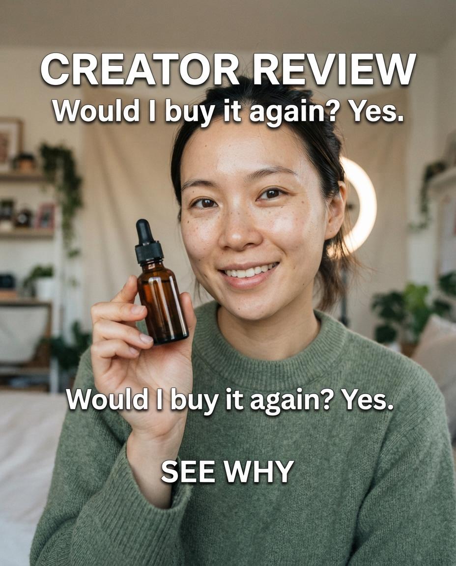 Creator presenting a product for an audience